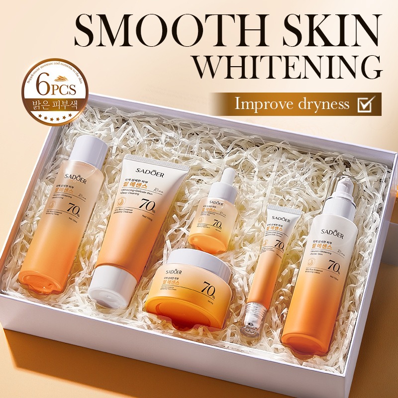 Luxury Skincare Kit - ชุดผลิตภัณฑ์บำรุงผิวหน้า 70% ข้าว ช่วยลดเลือนริ้วรอย 6 ชิ้น/ชุด
